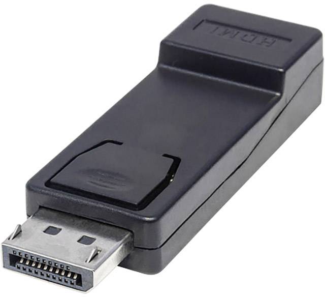 Un adattatore HDMI nero utilizzato per collegare dispositivi con connettori diversi.