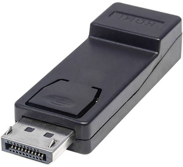 Manhattan 151993 DisplayPort Adattatore [1x Spina DisplayPort - 1x Presa HDMI] Nero Certificato UL, contatti connettore dorati