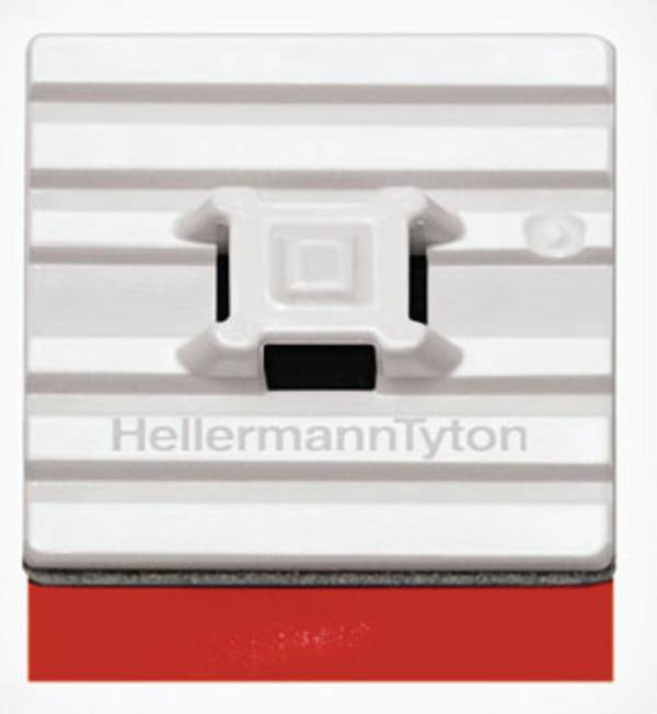 HellermannTyton FMB4APT-I-PA66HS-WH Basetta di fissaggio autoadesivo 151-01528 attacco flessibile, aperture su 4 lati Bianco 1 pz.