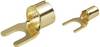 TRU COMPONENTS 1577784 Capocorda a forcella 2.50 mm² Ø foro=6 mm Non isolato Oro 1 pz.