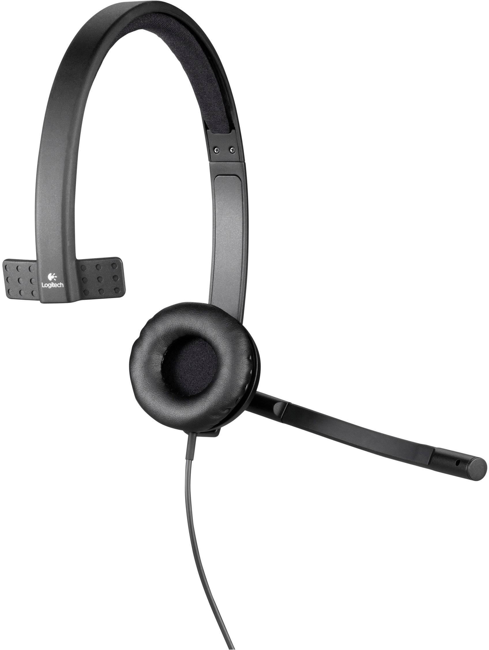 Un auricolare nero monoauricolare con microfono situato su un braccio regolabile. Ideale per comunicazione o gaming.