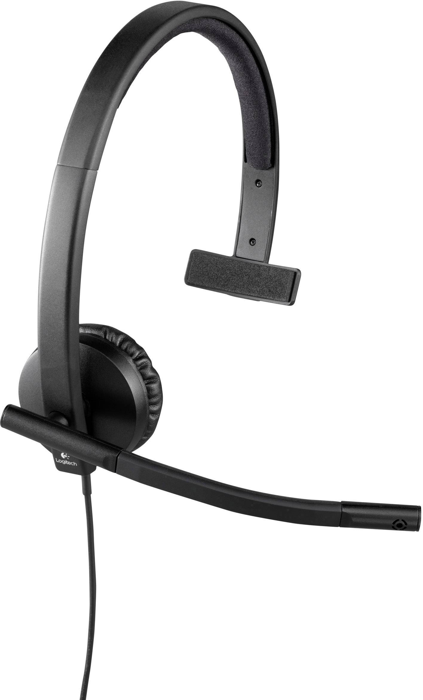 Un headset nero monolaterale con braccio del microfono, adatto per comunicazioni online o lavori in call center.