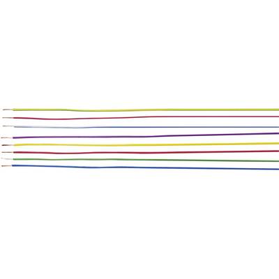 Otto fili di colori diversi in disposizione lineare: rosso, blu, giallo, viola, verde, arancione, nero e bianco.