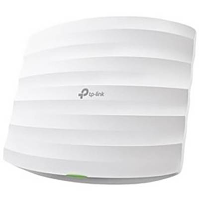 Un access point Wi-Fi TP-Link bianco con design nervato, riconoscibile da una luce verde sulla parte inferiore.