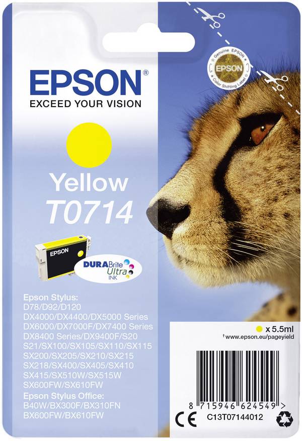 Epson Cartuccia T0714 Originale  Giallo C 13 T 07144012
