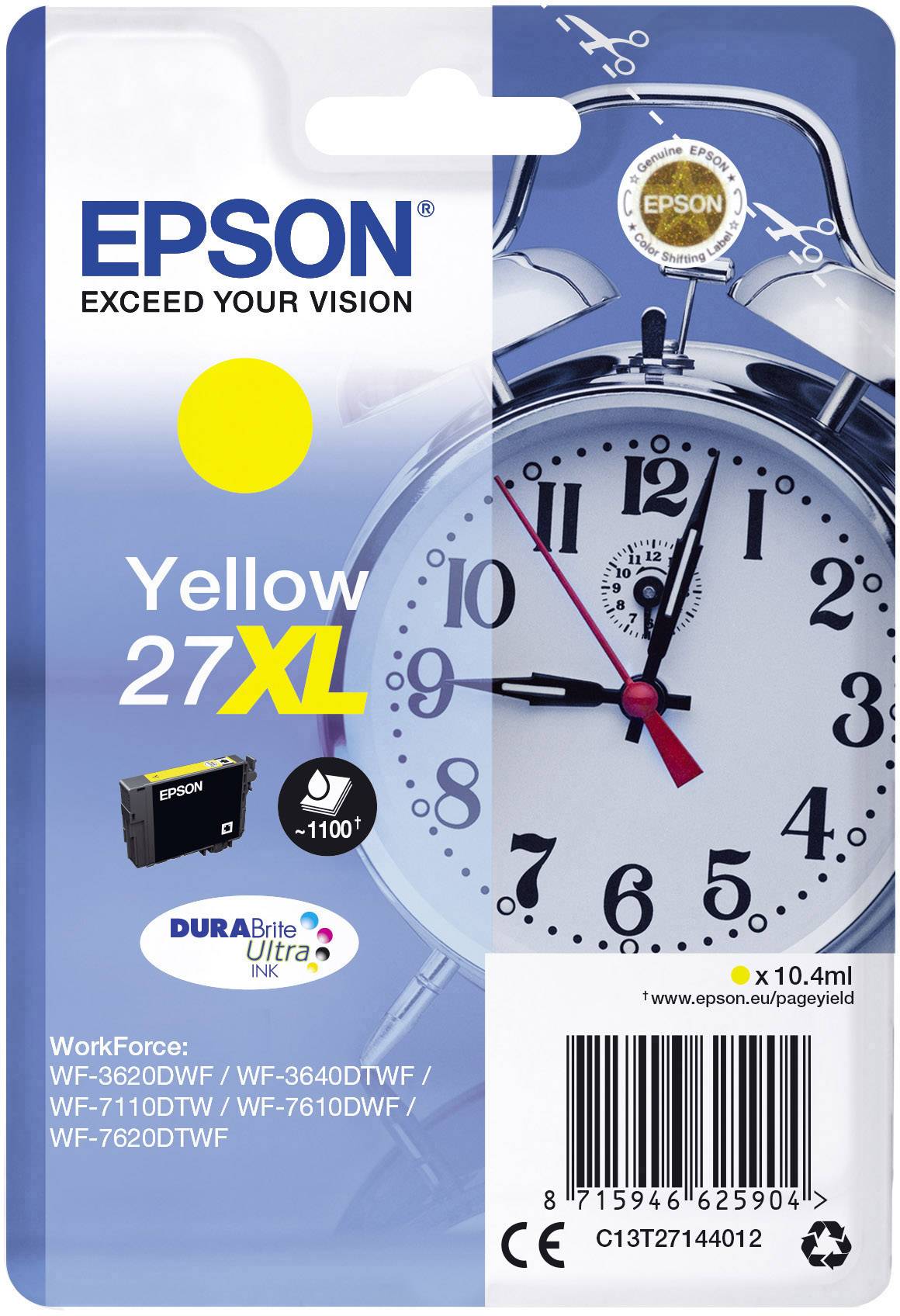 Epson Cartuccia 27XL Originale Giallo C 13 T 27144012