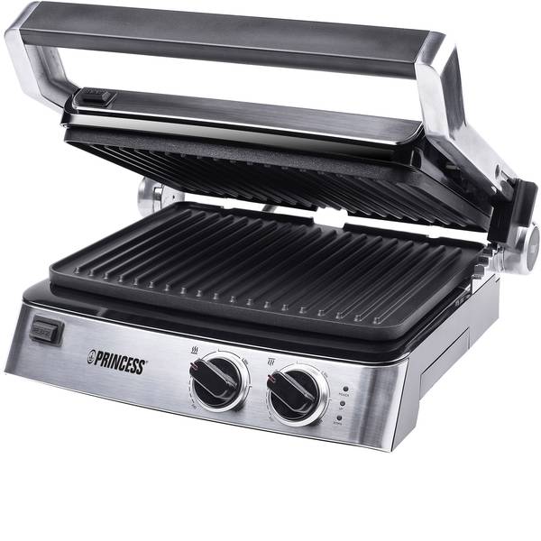 Grill - Princess Contactgrill Tavolo Griglia a contatto 2 regolatori di temperatura indipendenti Acciaio, Nero - Grill - Princess Contactgrill Tavolo Griglia a contatto 2 regolatori di temperatura indipendenti Acciaio, Nero -