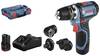 Bosch Professional GSR 12V-15 FlexiClick 06019F6000 Trapano avvitatore a batteria 12 V 2 Ah Li-Ion incl. seconda batteria, incl. caricabatterie, incl. accessori, incl. valigia