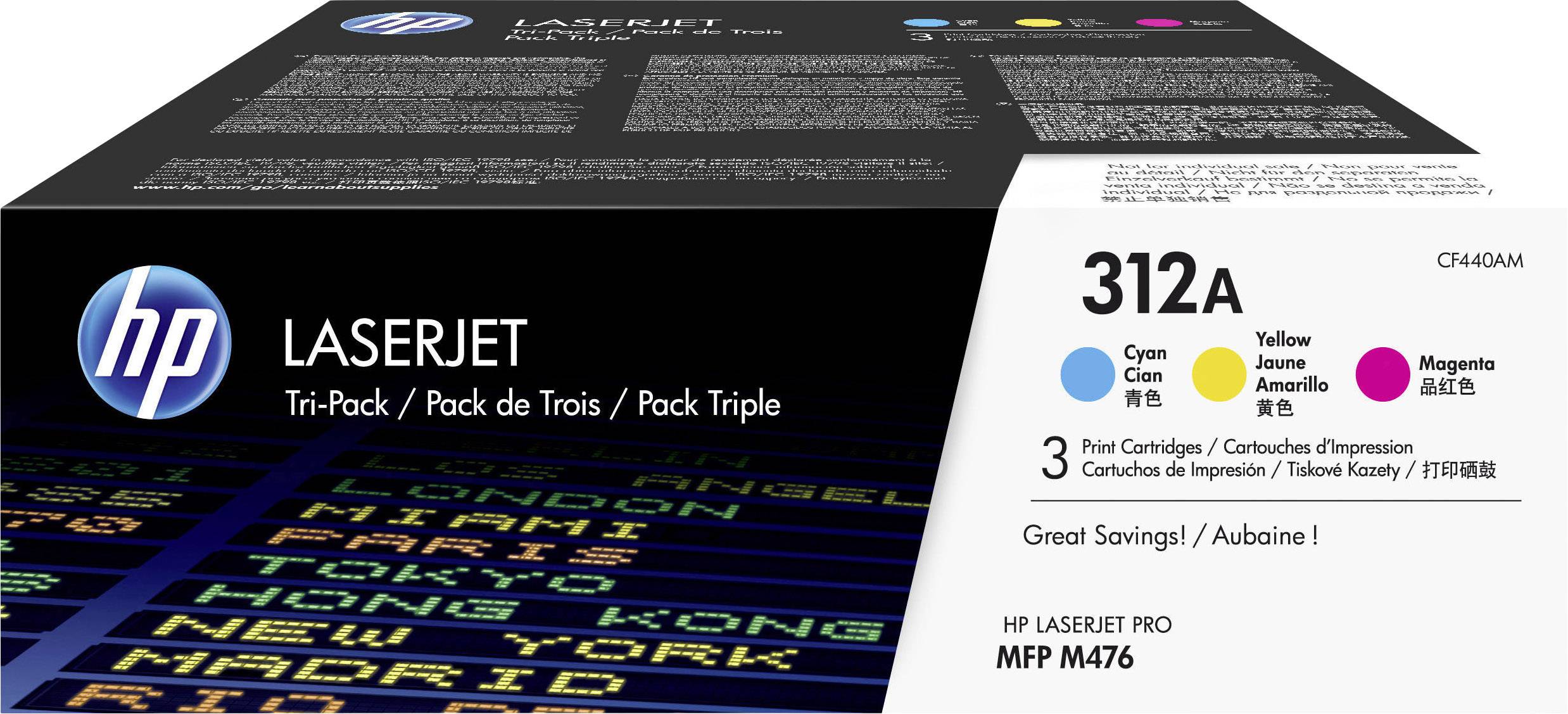 HP Toner 312A Originale Imballo multiplo Ciano, Magenta, Giallo 2700 pagine CF440AM