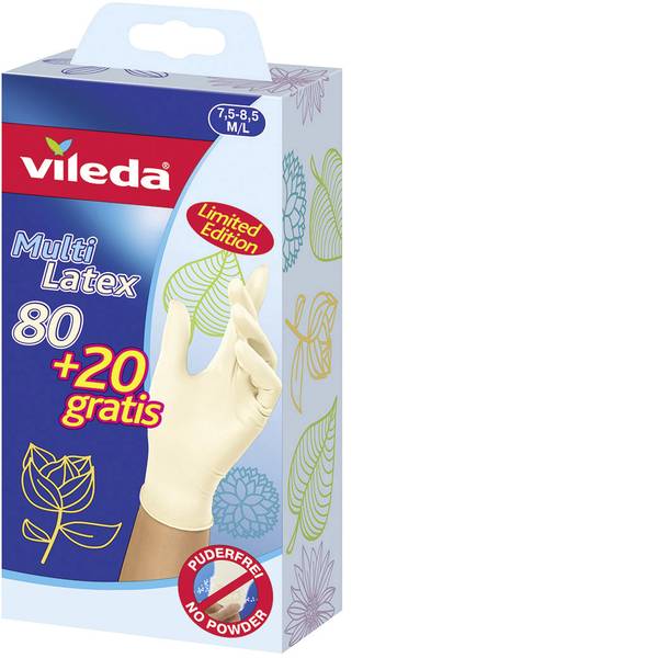 Pulizia della cucina e accessori - Guanti monouso Vileda Multi Latex 80+20 gratis M/L - Pulizia della cucina e accessori - Guanti monouso Vileda Multi Latex 80+20 gratis M/L -