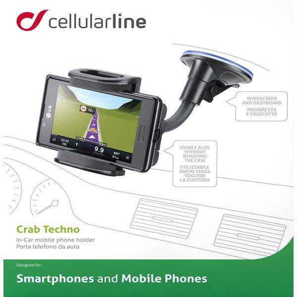 Cellularline KFZ-Halterung HUG FLEXI mit Supergrip-Saugnapf (BIGCRABDUALFIX)-1