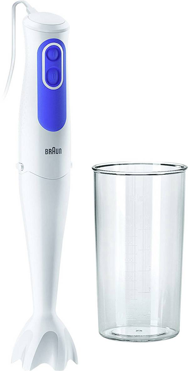 Braun MQ 3000 Frullatore ad immersione 700 W con cavo, con Shaker Bianco, Blu