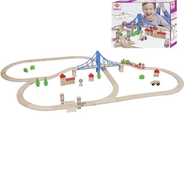 Treni e ferrovie in legno - Ferrovia di legno Eichhorn KIT treno con ponte 100001264 - Treni e ferrovie in legno - Ferrovia di legno Eichhorn KIT treno con ponte 100001264 -