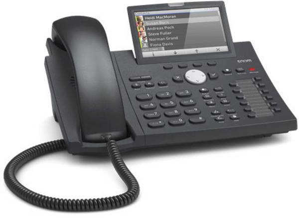 SNOM D375 Sistema telefonico VoIP Vivavoce, Collegamento cuffie TFT/LCD a colori Nero