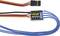 Un interruttore elettronico con quattro cavi blu e un connettore nero, contrassegnato con 'Carson Switch 4'.