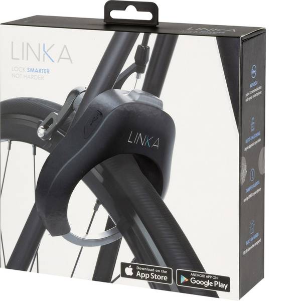 Lucchetti da bicicletta - Linka Bluetooth Bicycle lock Lucchetto per telaio Nero con allarme, con sensore di movimento - Lucchetti da bicicletta - Linka Bluetooth Bicycle lock Lucchetto per telaio Nero con allarme, con sensore di movimento -
