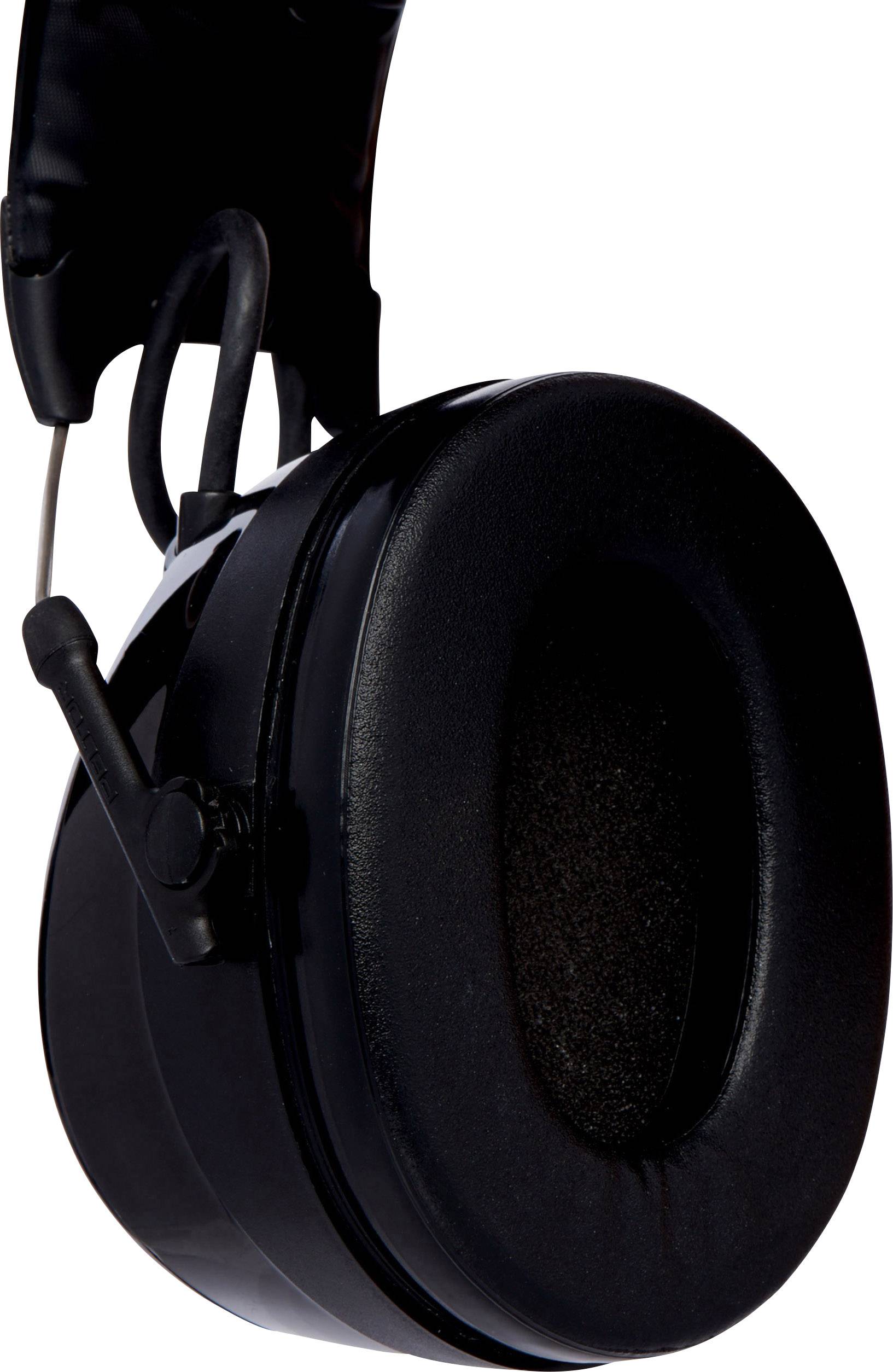 Primo piano di una cuffia over-ear nera con imbottitura che garantisce comfort e isolamento acustico.