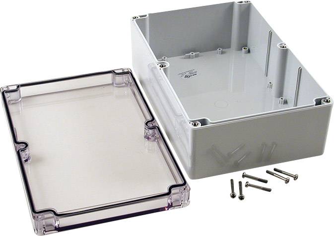 Hammond Electronics 1554VA2GYCL Contenitore universale 240 x 160 x 90 Policarbonato Grigio, Trasparente 1 pz.