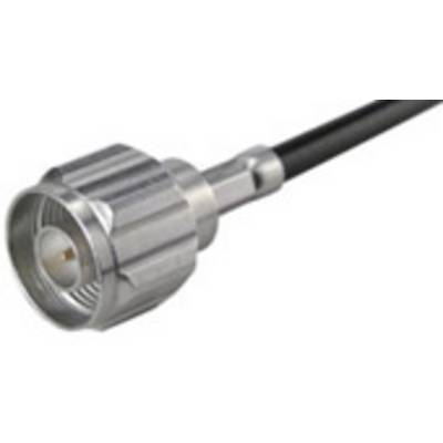 Un cavo coassiale con un connettore metallico. Comunemente utilizzato per segnali a radiofrequenza in televisori e comunicazioni a banda larga.