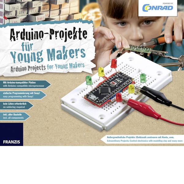 Kit esperimenti e pacchetti di apprendimento - Conrad Components 15000 Conrad Arduino für Young Makers Kit per i Makers da 14 anni - Kit esperimenti e pacchetti di apprendimento - Conrad Components 15000 Conrad Arduino für Young Makers Kit per i Makers da 14 anni -