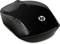 Mouse nera HP per computer con struttura laterale e logo sulla parte superiore, idonea per connessione wireless.