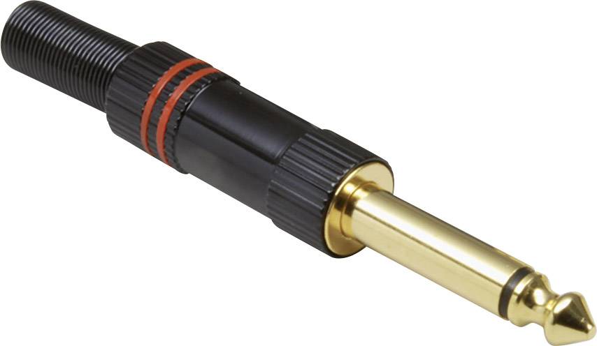 BKL Electronic 0102010 Jack 6.35 mm Spina dritta Numero Poli (num): 2 Mono Nero, Rosso 1 pz.