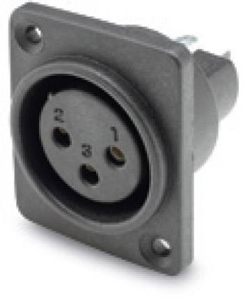Hicon HI-X3DF-HD-B Connettore XLR Presa a pannello Numero Poli (num): 3 Nero 1 pz.