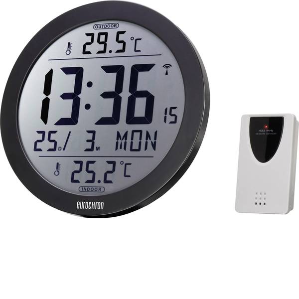Orologi da parete - Eurochron EFW 4002 Radiocontrollato Orologio da parete 210 mm x 26.5 mm Nero - Orologi da parete - Eurochron EFW 4002 Radiocontrollato Orologio da parete 210 mm x 26.5 mm Nero -