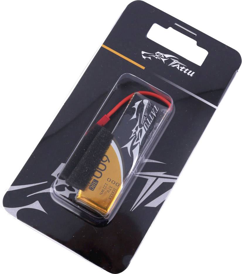 Tattu Batteria ricaricabile LiPo 3.7 V 600 mAh Numero di celle: 1 30 C Softcase JST