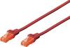 Digitus DK-1612-020/R RJ45 Cavo di rete, cavo patch CAT 6 U/UTP 2.00 m Rosso coppie intrecciate 1 pz.