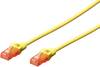 Digitus DK-1612-005/Y RJ45 Cavo di rete, cavo patch CAT 6 U/UTP 0.50 m Giallo coppie intrecciate 1 pz.