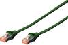 Digitus DK-1644-005/G RJ45 Cavo di rete, cavo patch CAT 6 S/FTP 0.50 m Verde Privo di alogeni, coppie intrecciate, con protezione, Ritardante di fiamma 1 pz.