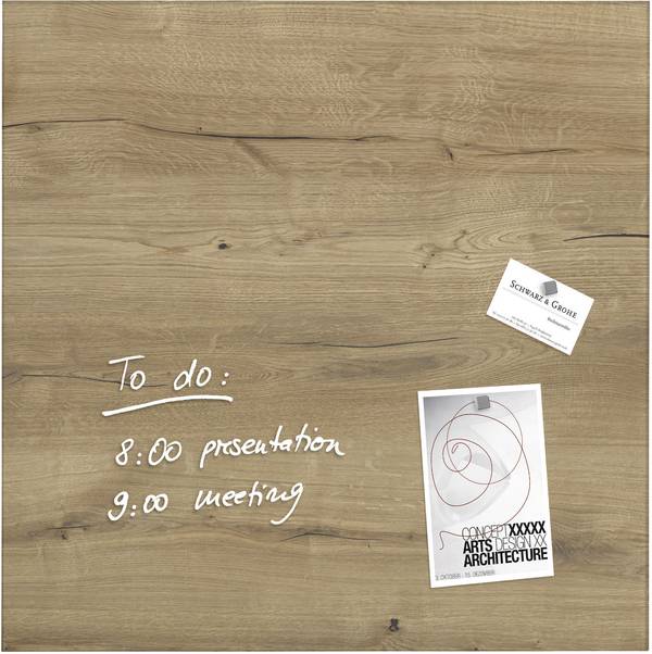 Pannello magnetico in vetro Sigel 48,0 x 48,0 cm Legno naturale
