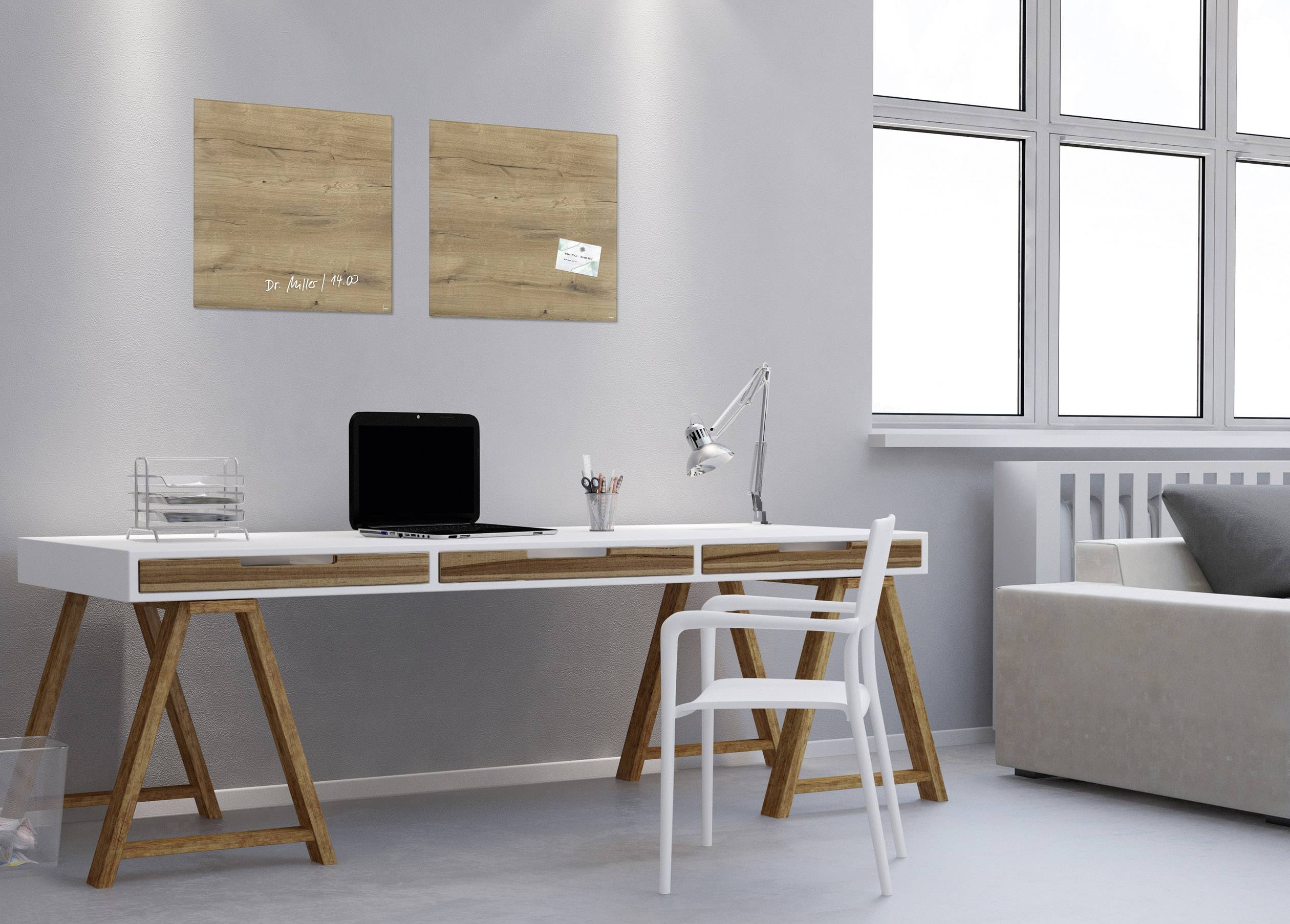 Pannello magnetico in vetro Sigel 48,0 x 48,0 cm Legno naturale-4