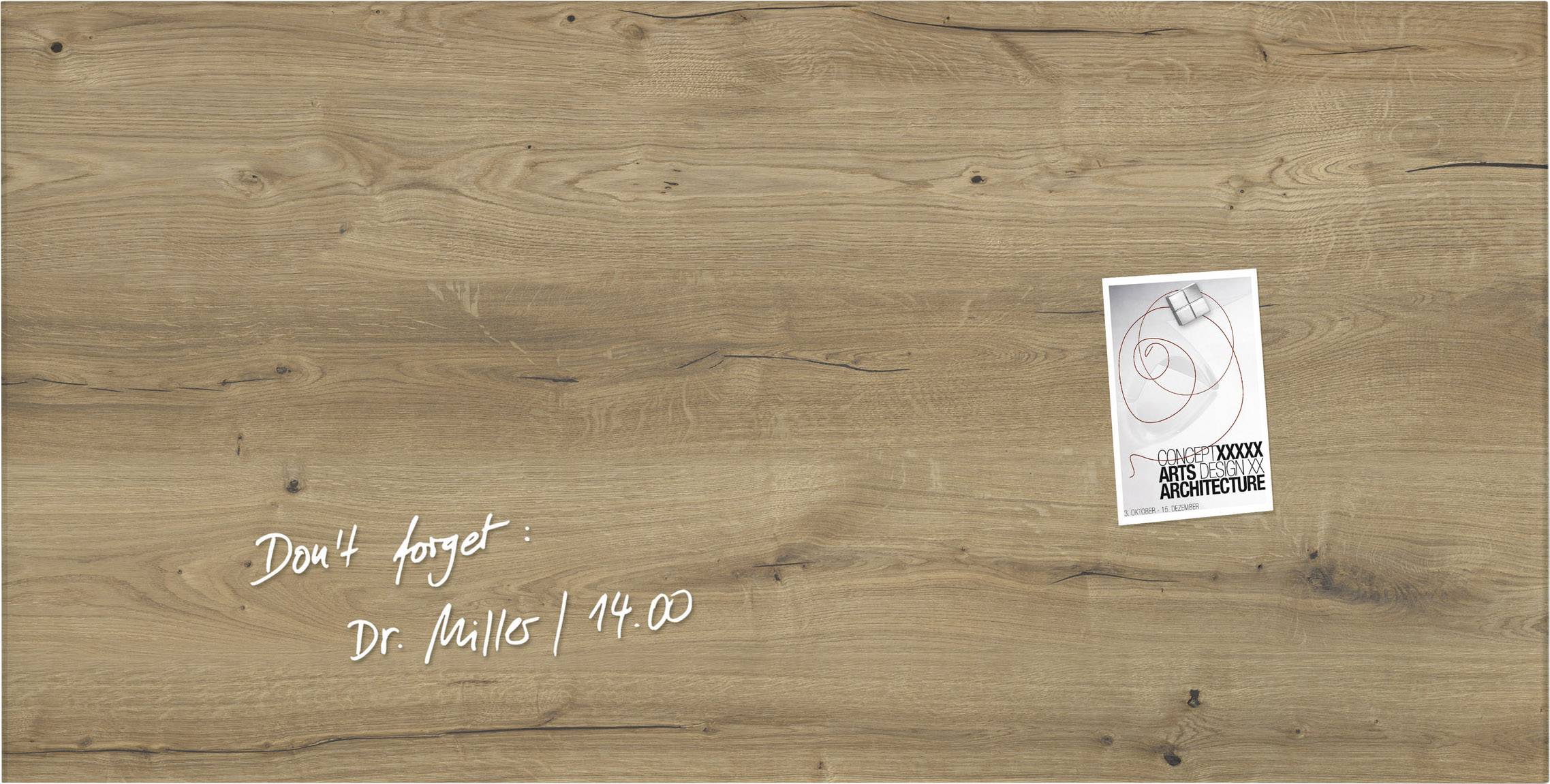 Pannello magnetico in vetro Sigel 91,0 x 46,0 cm Legno naturale-0
