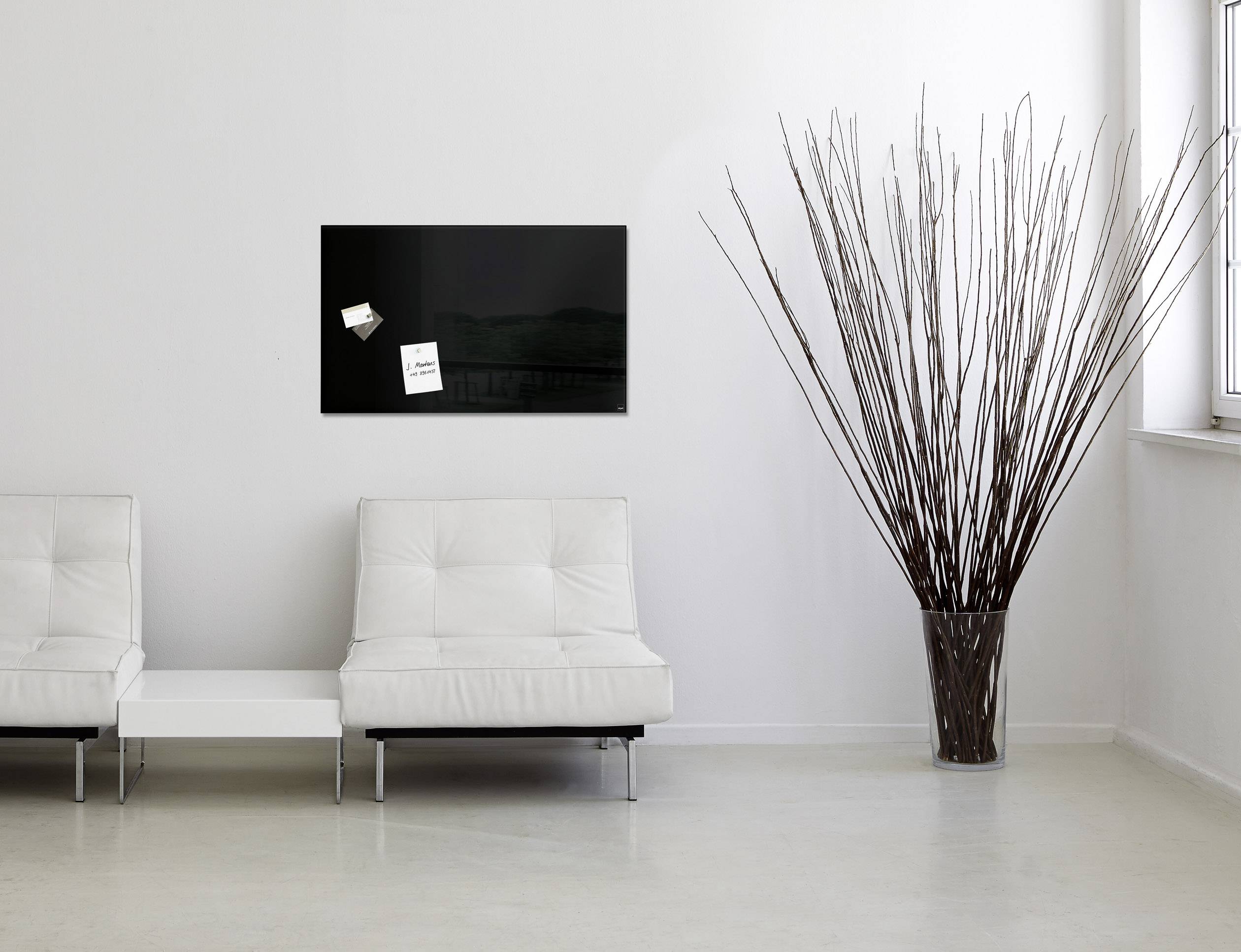 Sigel Lavagna magnetica in vetro artverum® Nero (L x A x P) 780 x 480 x 15 mm GL130-5