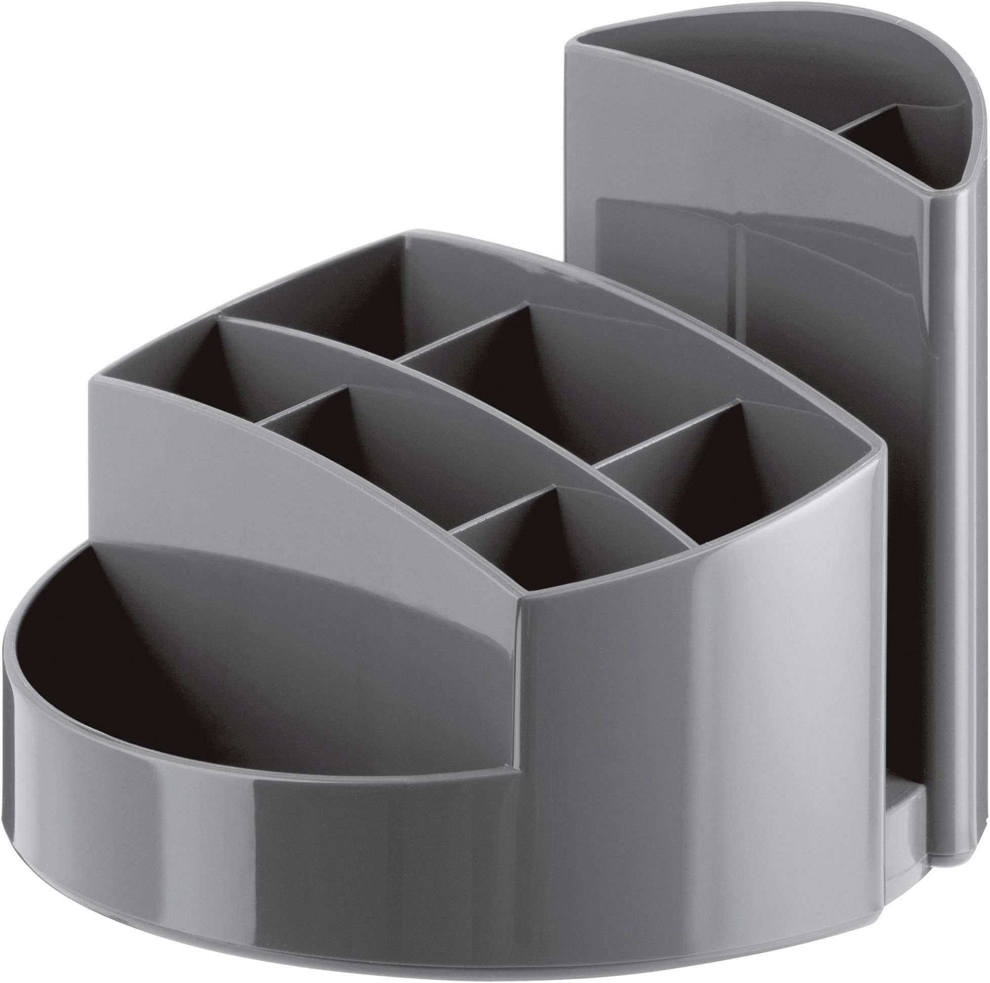 Portapenne RONDO HAN in polistirolo con 9 scomparti grigio scuro 14x14x10,9 cm 17460-191