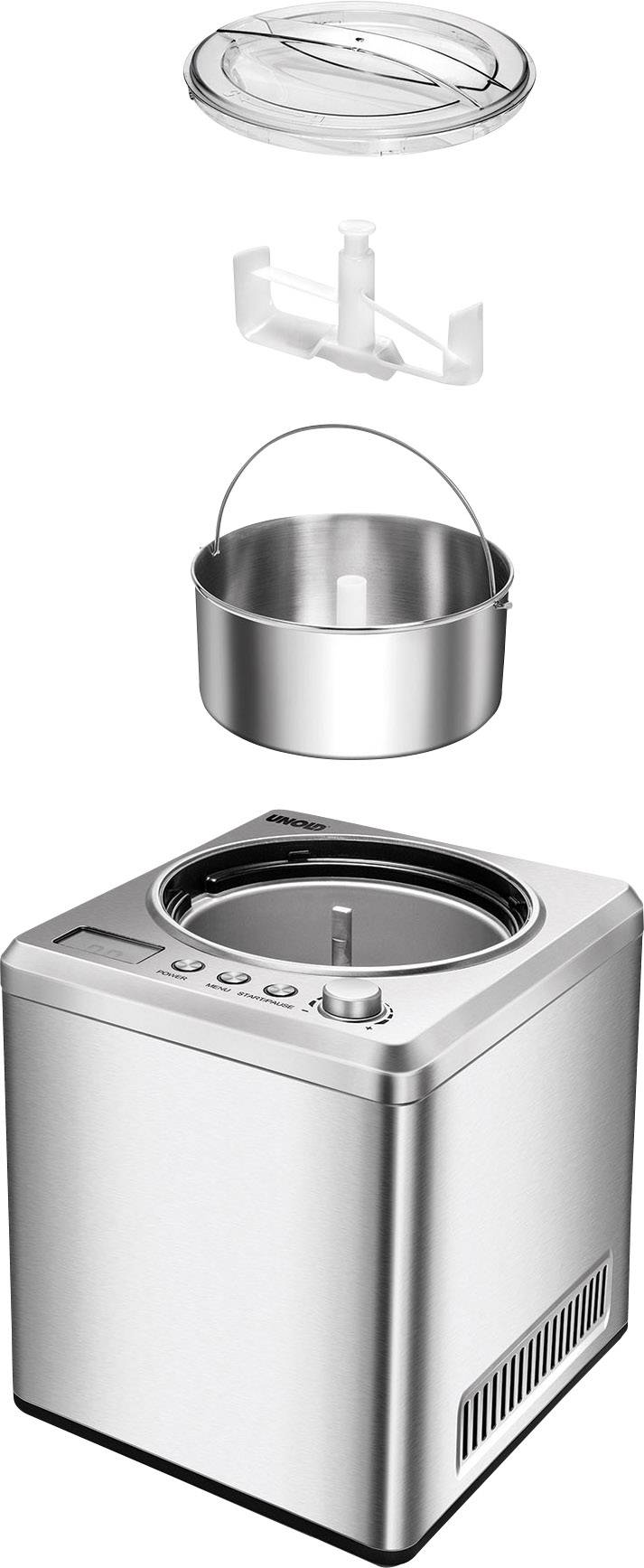 'Macchina per il pane in acciaio inox smontabile, con coperchio removibile, gancio per impastare e stampo. Adatta per pane, torte e impasti.'