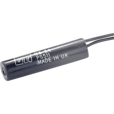 Un sensore nero cilindrico con l'iscrizione 'PS51 Made in UK'. Due cavi fuoriescono da un'estremità.