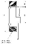 Un diagramma schematico con misure tecniche e linee che probabilmente rappresentano un componente o un sistema tecnico.