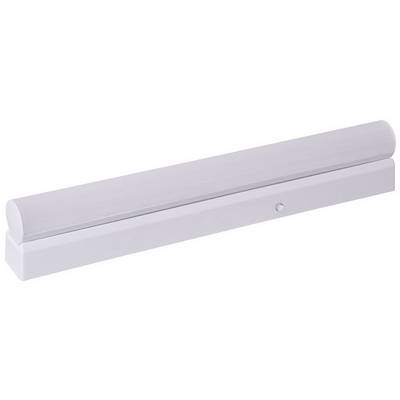 Lampada LED bianca con involucro rettangolare, orientata orizzontalmente.