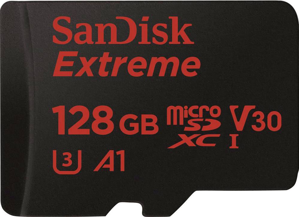 SanDisk Extreme Mobile Scheda microSDXC 128 GB Class 10, UHS-I, UHS-Class 3, v30 Video Speed Class incl. Adattatore SD, Standard prestazioni A1