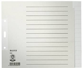 Scheda con linee e registri da 1 a 10, nome del marchio 'Leitz' in basso a sinistra.