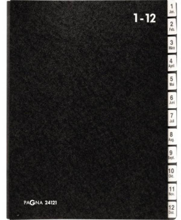 PAGNA  24121-04 Classic Cellulosa spessa Nero DIN A4 Numero scomparti: 12 1-12, Genn.-Dic.