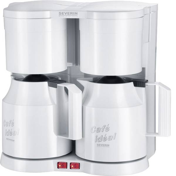 Macchine dal caffè con filtro - Severin KA 5827 Macchina del caffè a doppia tazza Bianco Capacità tazze=16 Isolato - Macchine dal caffè con filtro - Severin KA 5827 Macchina del caffè a doppia tazza Bianco Capacità tazze=16 Isolato -