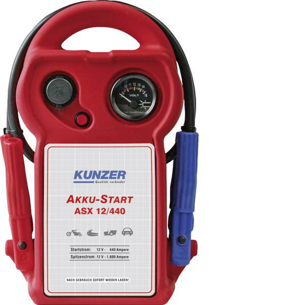 Jump Starter - Sistema di accensione rapido Kunzer AKKU-Start ASX 12/440 Corrente davviamento ausiliaria (12 V)=440 A - Jump Starter - Sistema di accensione rapido Kunzer AKKU-Start ASX 12/440 Corrente davviamento ausiliaria (12 V)=440 A -