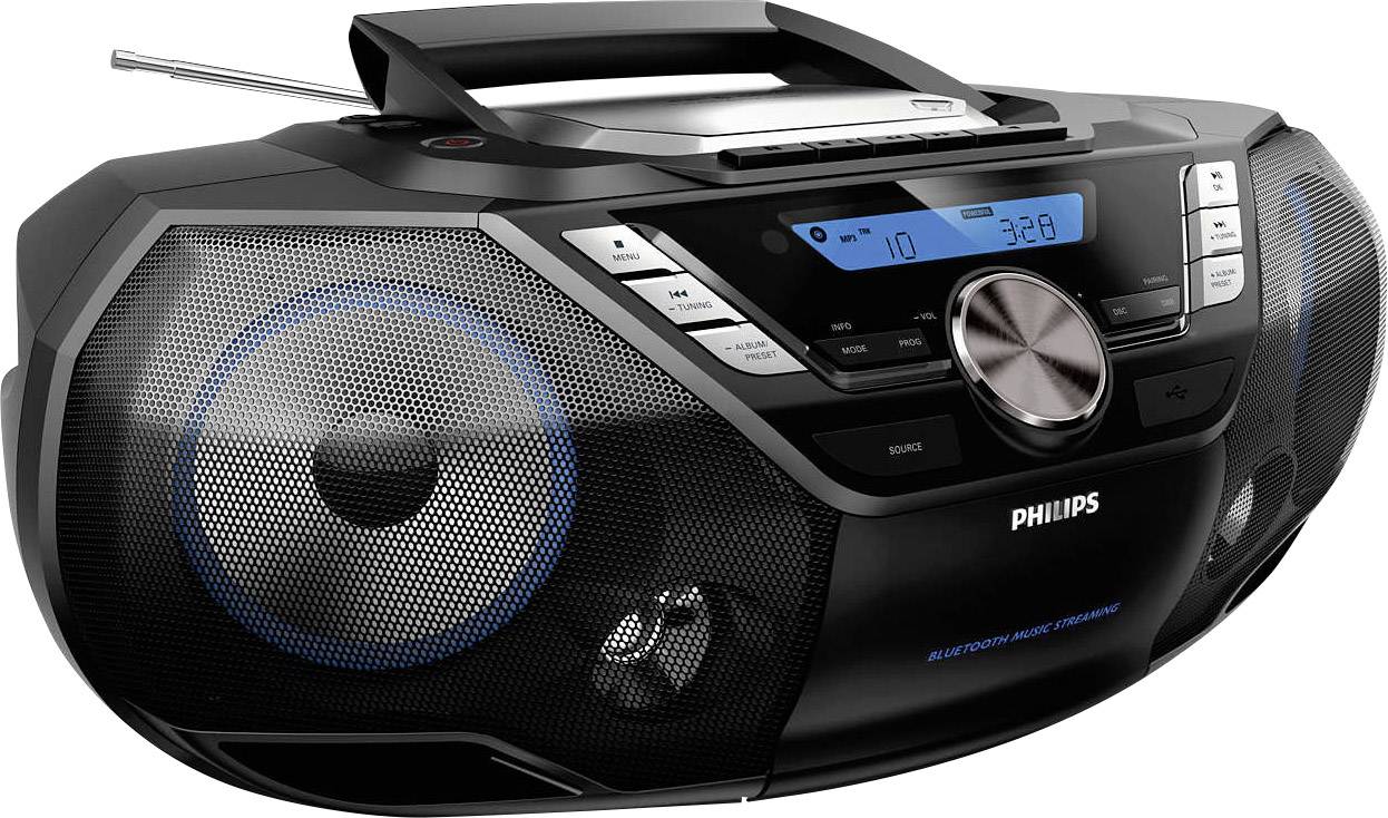 Philips AZB798T Radio CD DAB+, FM Bluetooth, CD, Cassette, USB Nero-3