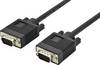 Digitus VGA Cavo Spina VGA 15pin, Spina VGA 15pin 3.00 m Nero AK-310103-030-S tondo, doppia schermatura, con nucleo in ferrite Cavo VGA