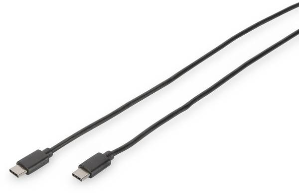 Digitus Cavo USB USB 3.2 Gen1 Spina USB-C®, Spina USB-C® 1.00 m Nero tondo, connettore applicabile su entrambi i lati, doppia schermatura DB-300138-010-S