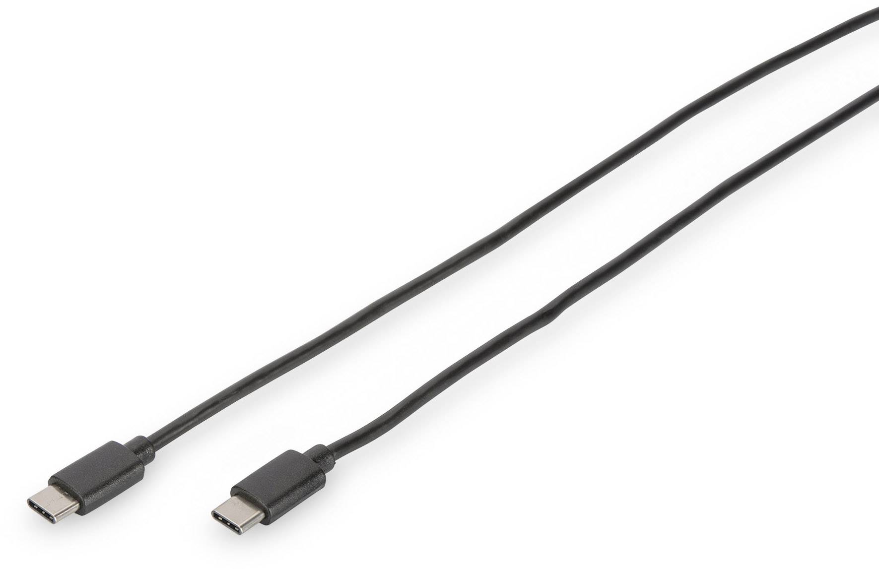 Digitus Cavo USB USB 3.2 Gen1 Spina USB-C®, Spina USB-C® 1.00 m Nero tondo, connettore applicabile su entrambi i lati, d-0